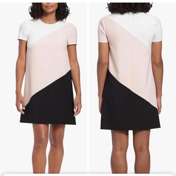 London Times Women's A-line Color Block Dress Size 8 - Picture 1 of 11